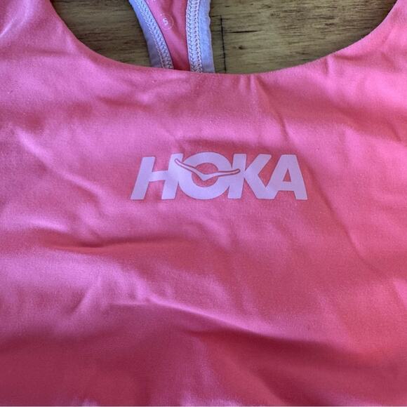 Hoka One One Pink Racerback Performance Sports Bra Size Small - Picture 3 of 6